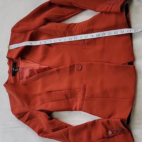 🪵 BURNT ORANGE BROWN SIENNA CARMEL RUST SNATCHED FOREVER 21 BLAZER - Picture 7 of 8